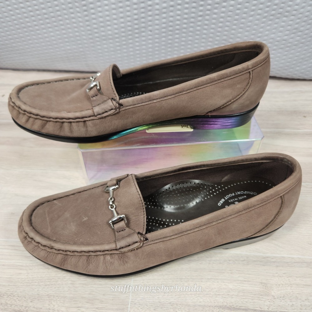SAS Tripad Comfort‎ Metro Women's Taupe Leather Horsebit Loafers Size 8 N - Picture 2 of 9